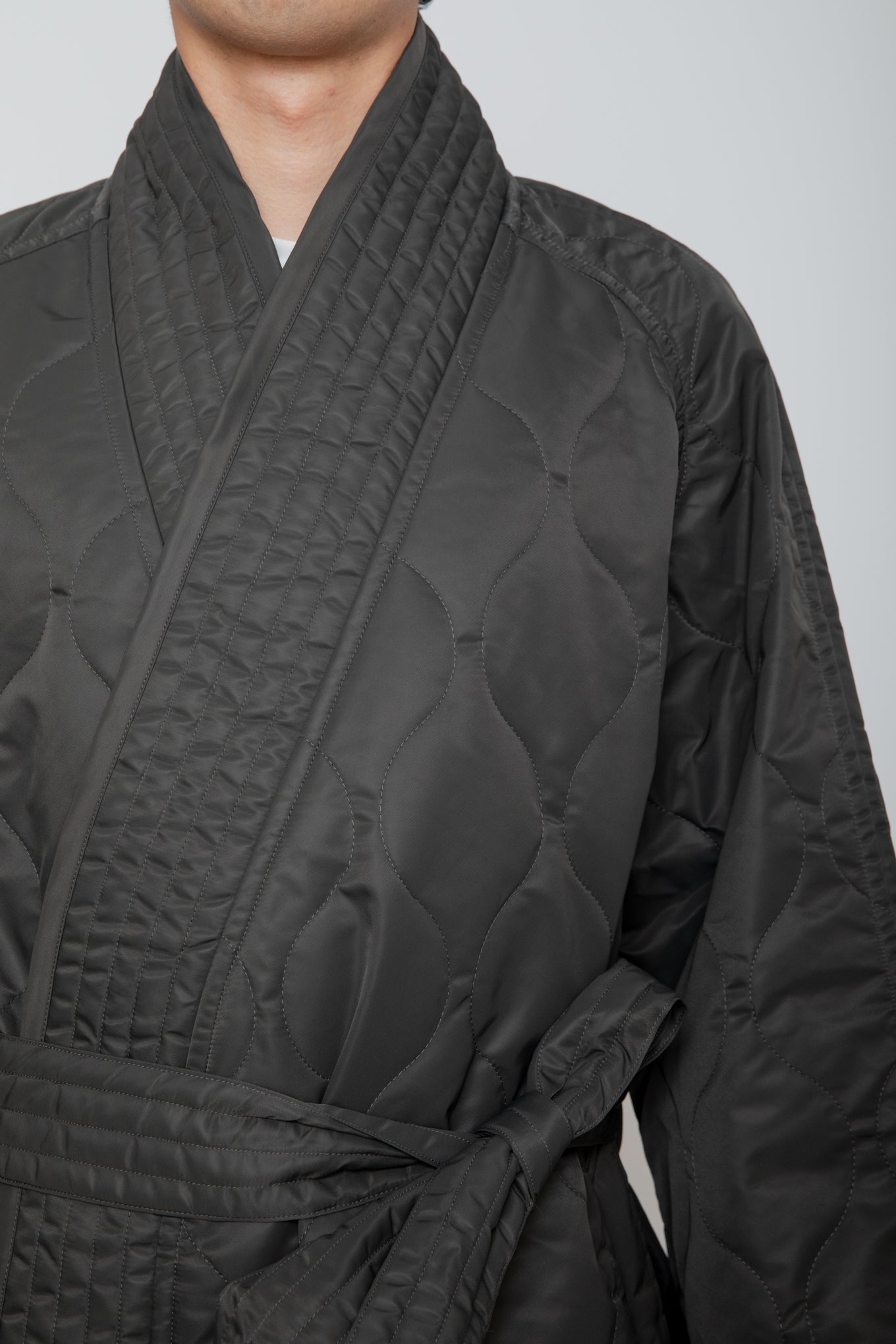 ORIENTAL WRAP COAT / CHARCOAL
