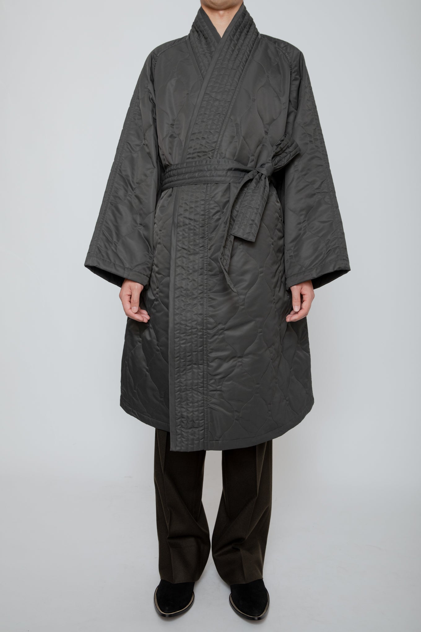 ORIENTAL WRAP COAT / CHARCOAL