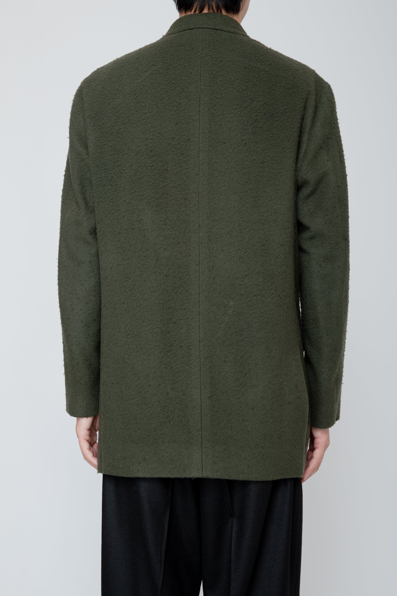 NAPPING WOOL SHORT COAT / OLIVE GREEN