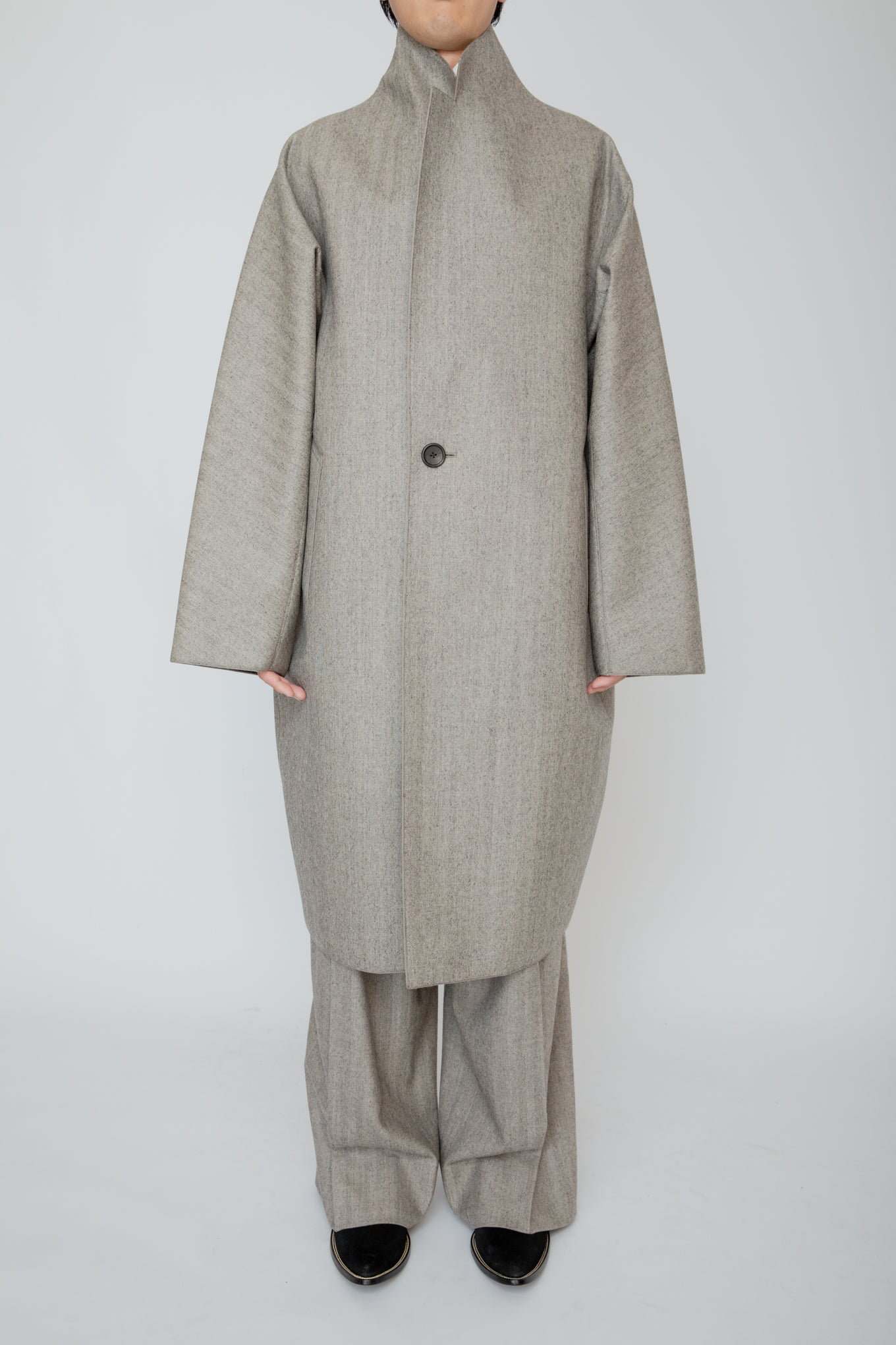 COCOON COAT / HERRINGBONE