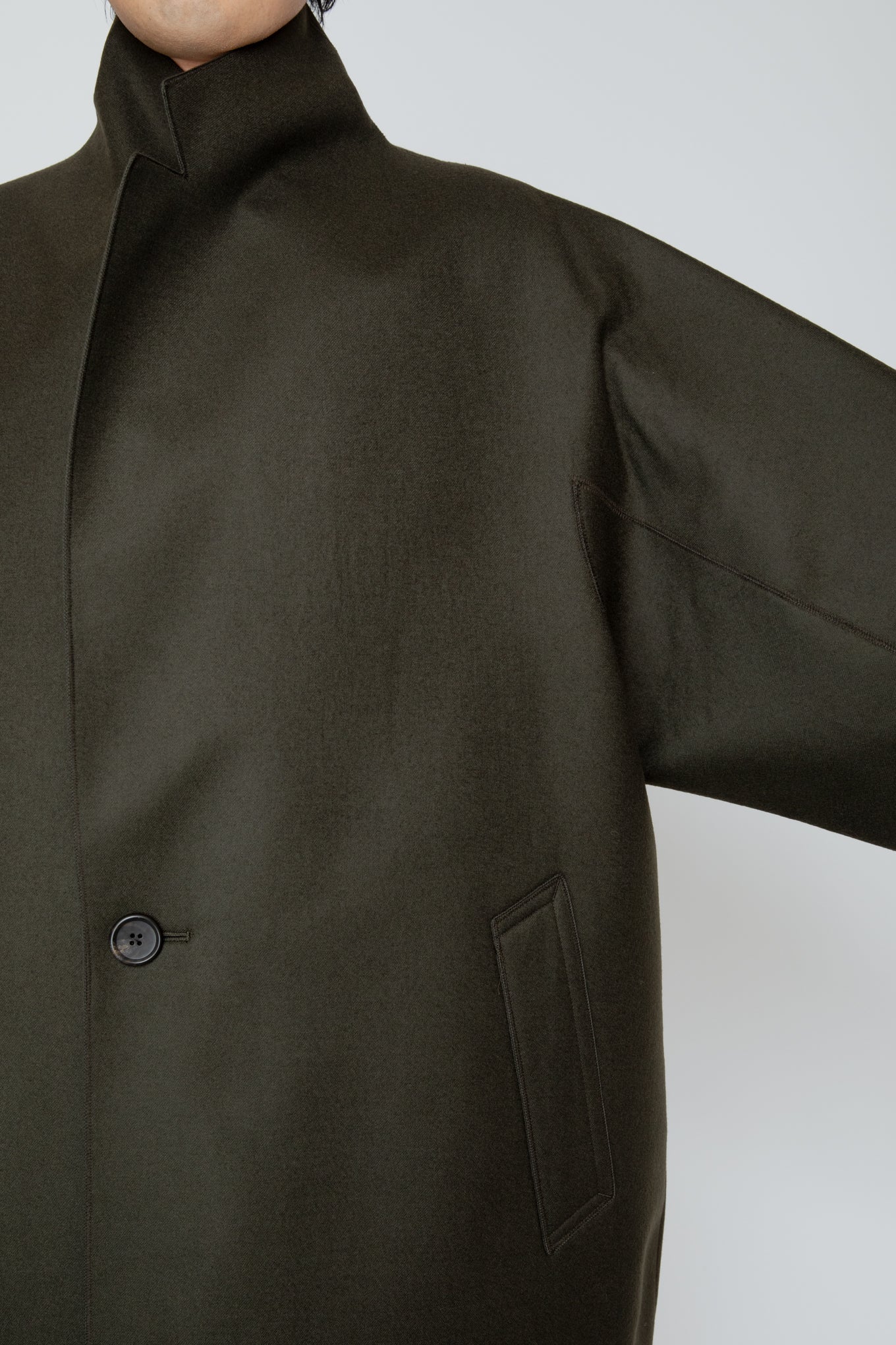 COCOON COAT / DARK OLIVE