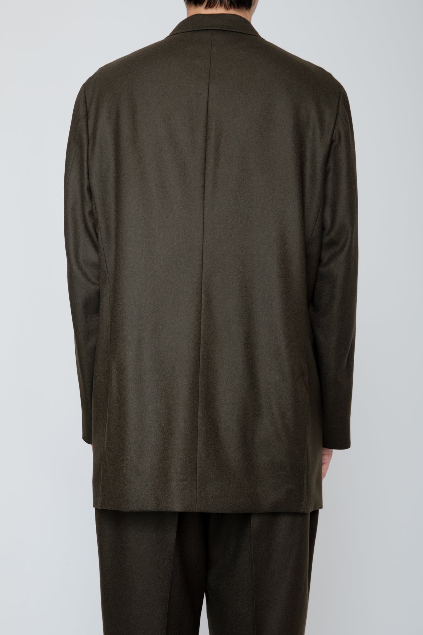 DOUBLE BREASTED LONG JACKET / DARK OLIVE