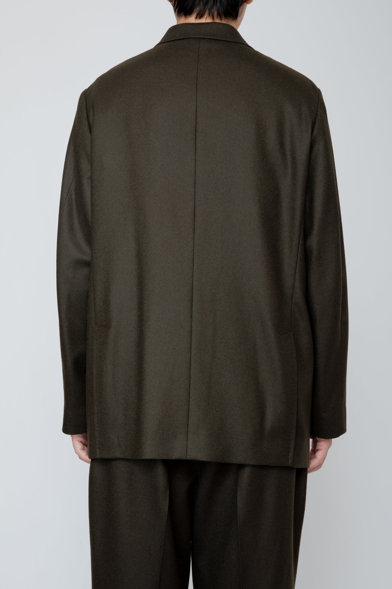 SINGLE BREASTED JACKET / DARK OLIVE
