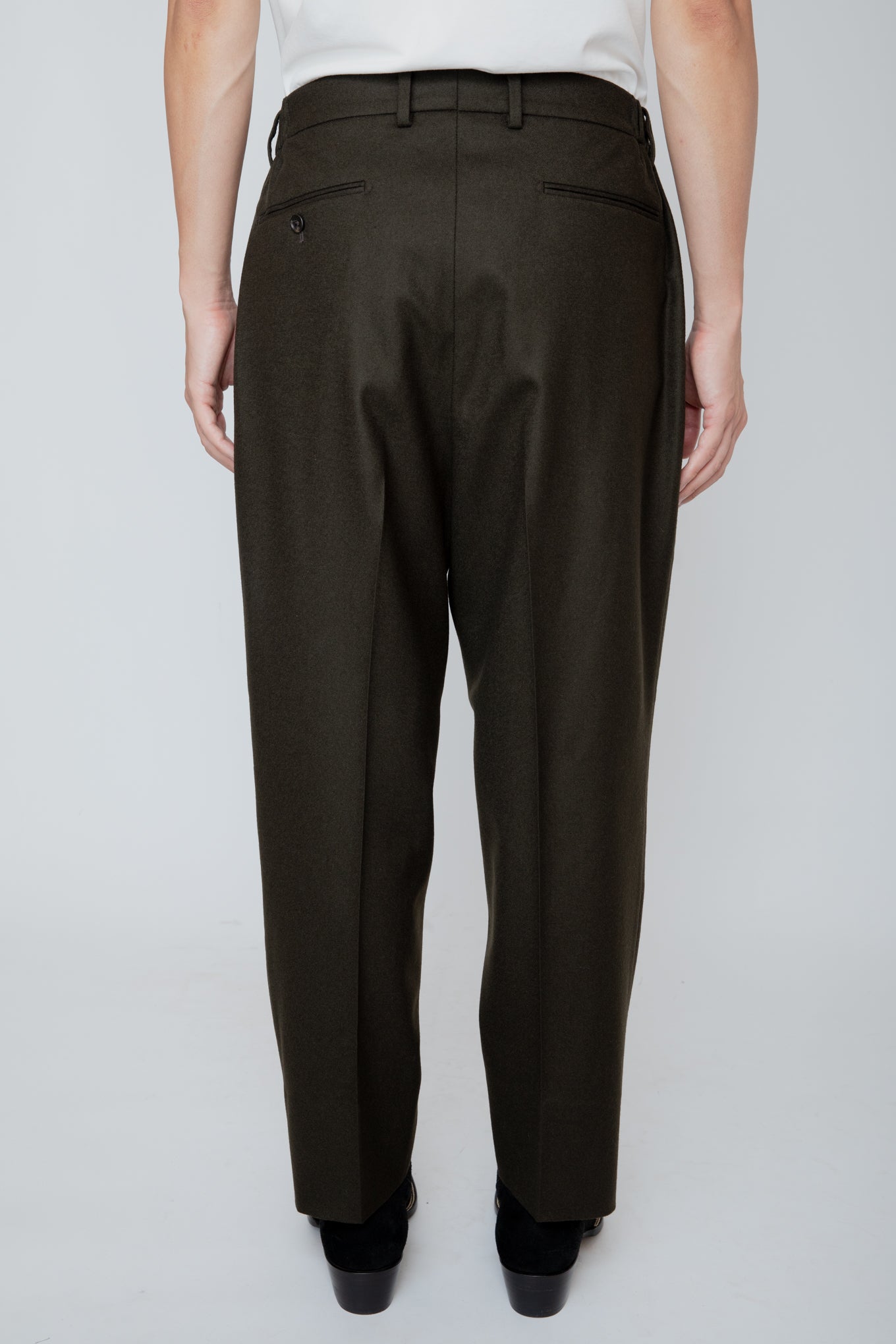 SHIRRING TROUSERS / DARK OLIVE