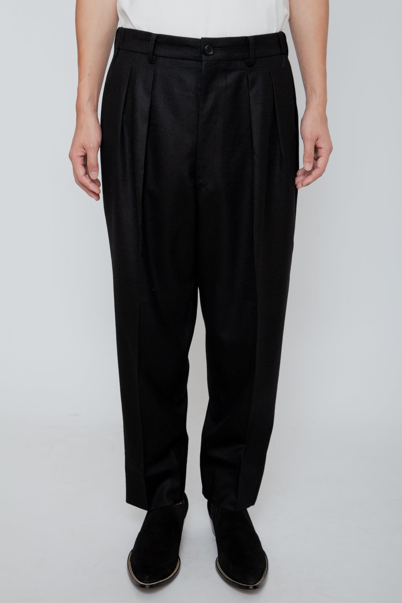 SHIRRING TROUSERS / BLACK