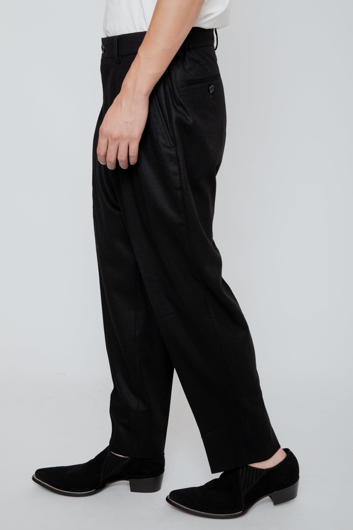 SHIRRING TROUSERS / BLACK
