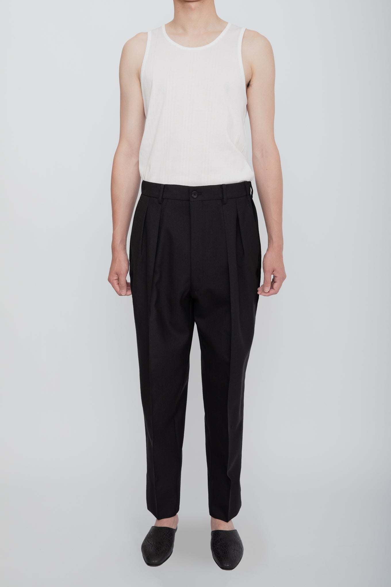 SHIRRING TROUSERS / BLACK