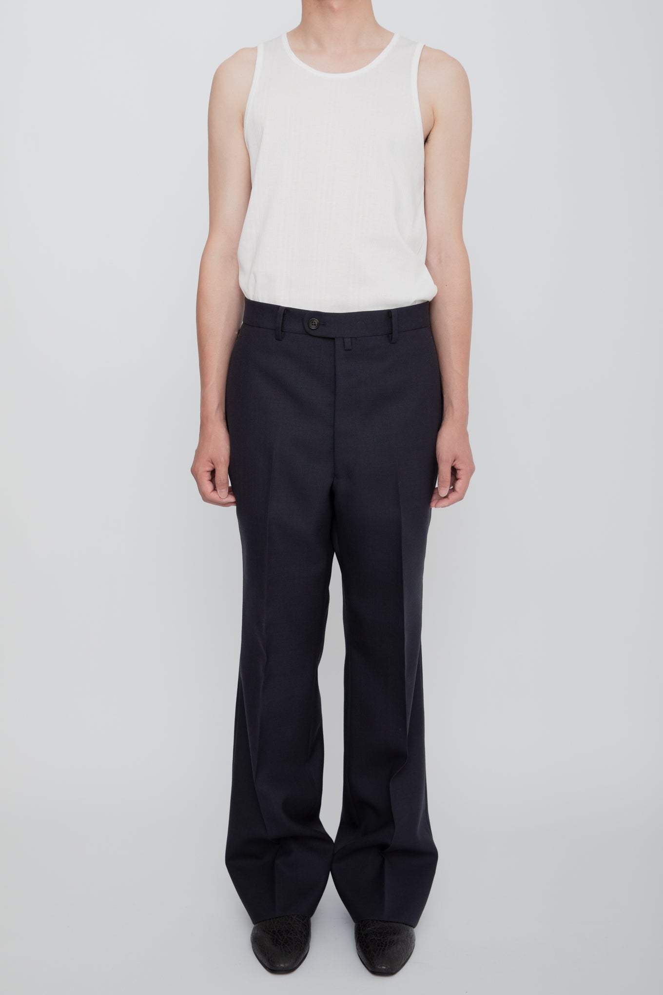 SEMI FLARED TROUSERS / NAVY