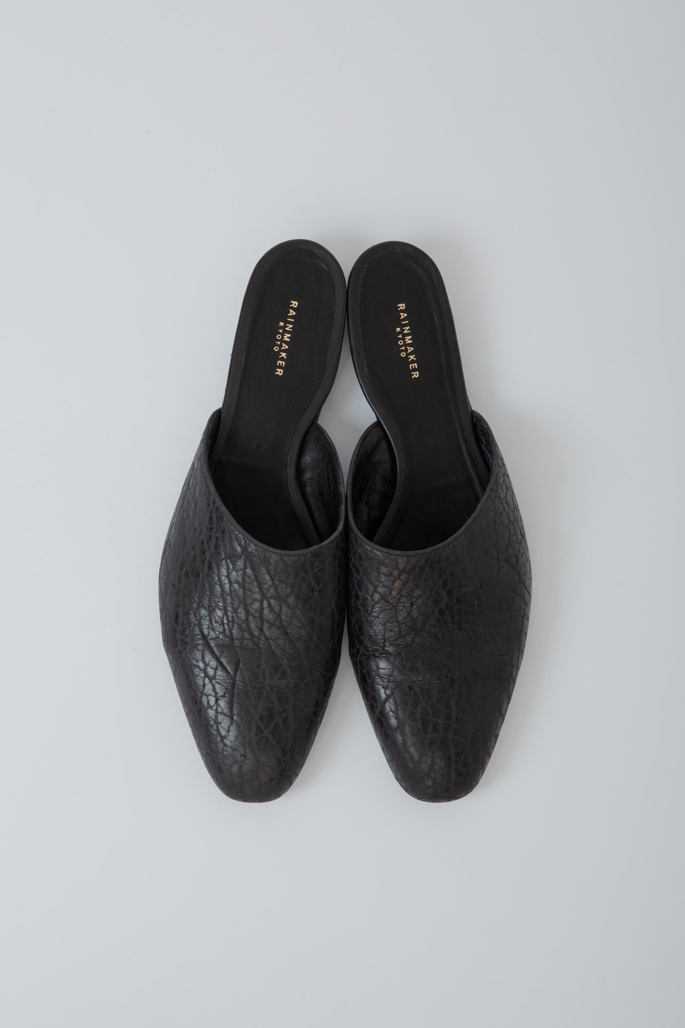 LEATHER MULE / BLACK(FUR SEAL) – RAINMAKER KYOTO