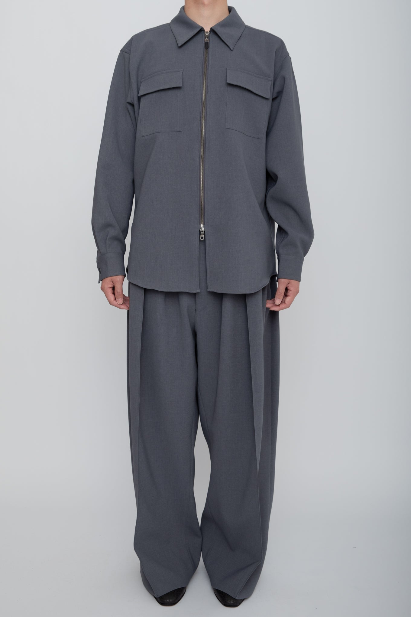 UTILITY ZIP SHIRT / GRAY