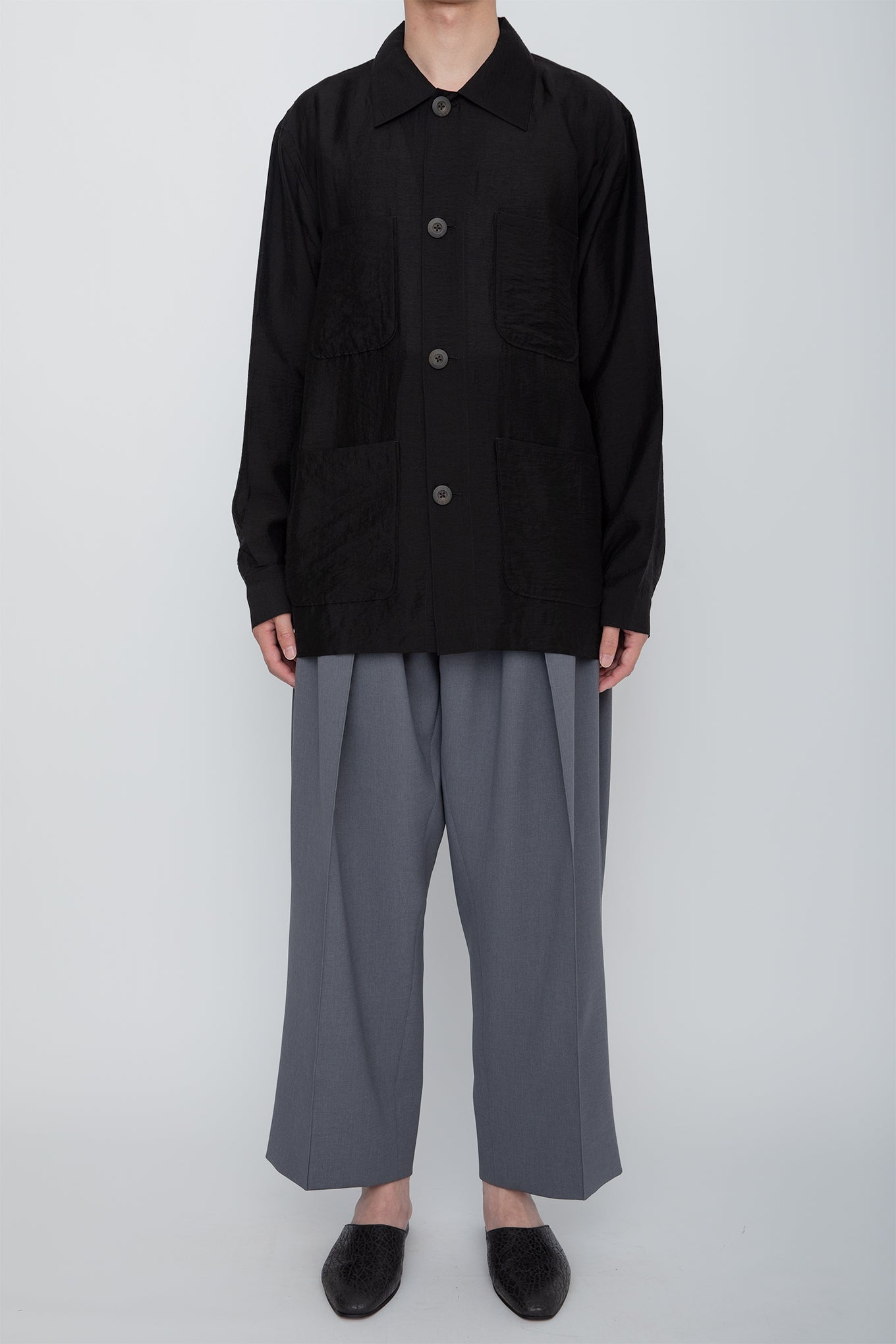 3-PLEATED TROUSERS / GRAY