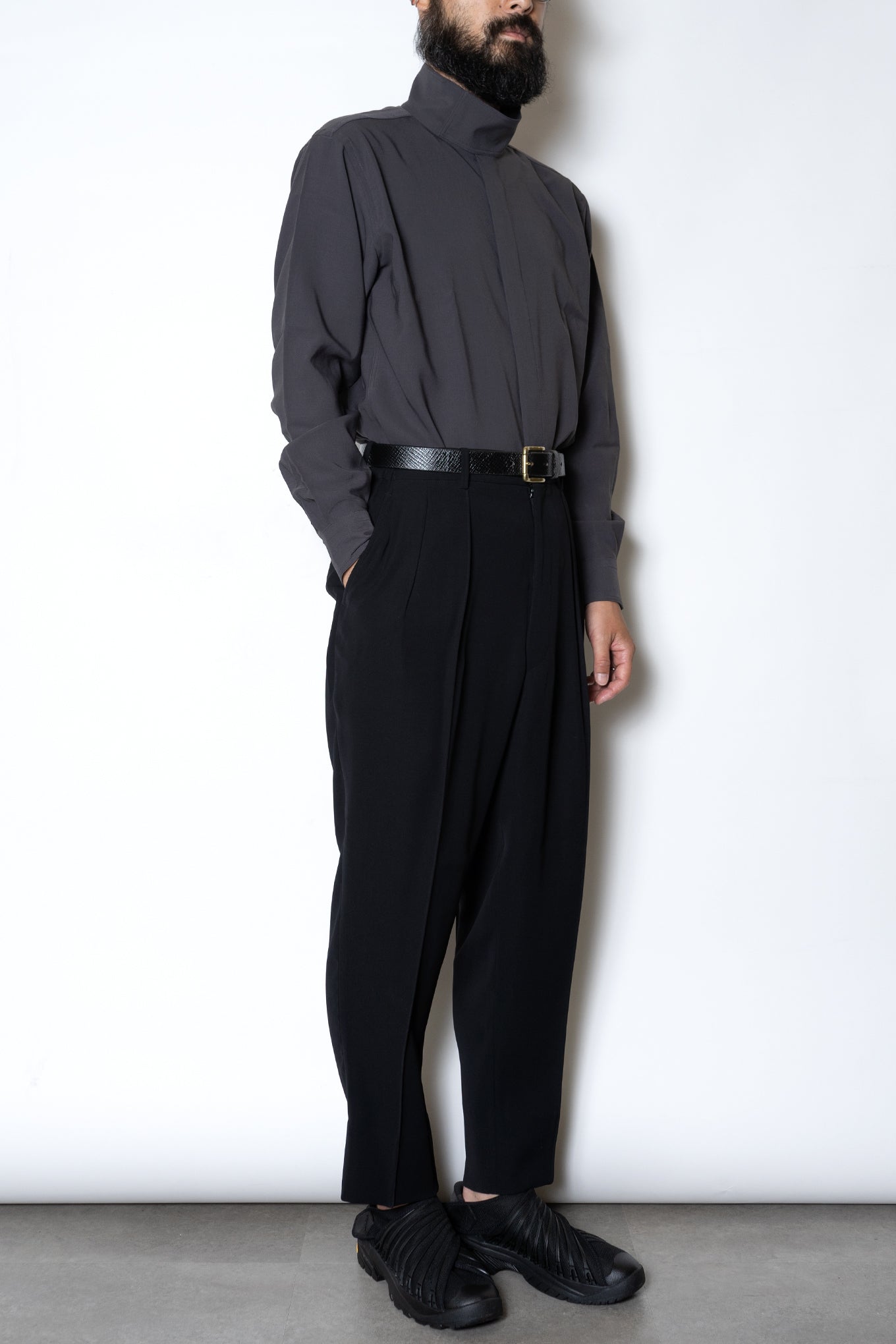 SHIRRING TROUSERS / BLACK