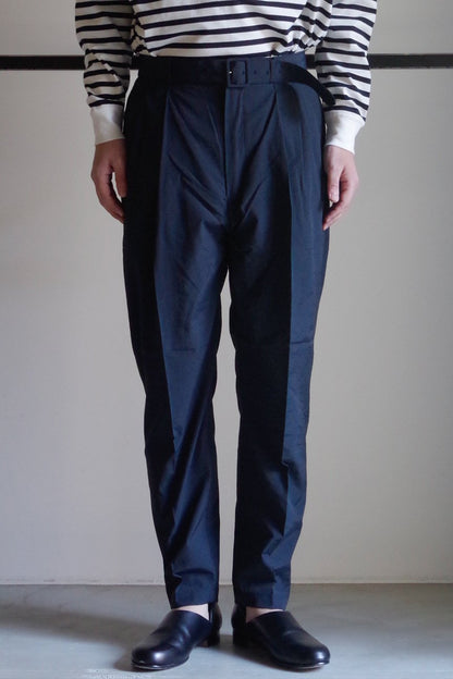 BELTED TROUSERS/ NAVY - RAINMAKER KYOTO