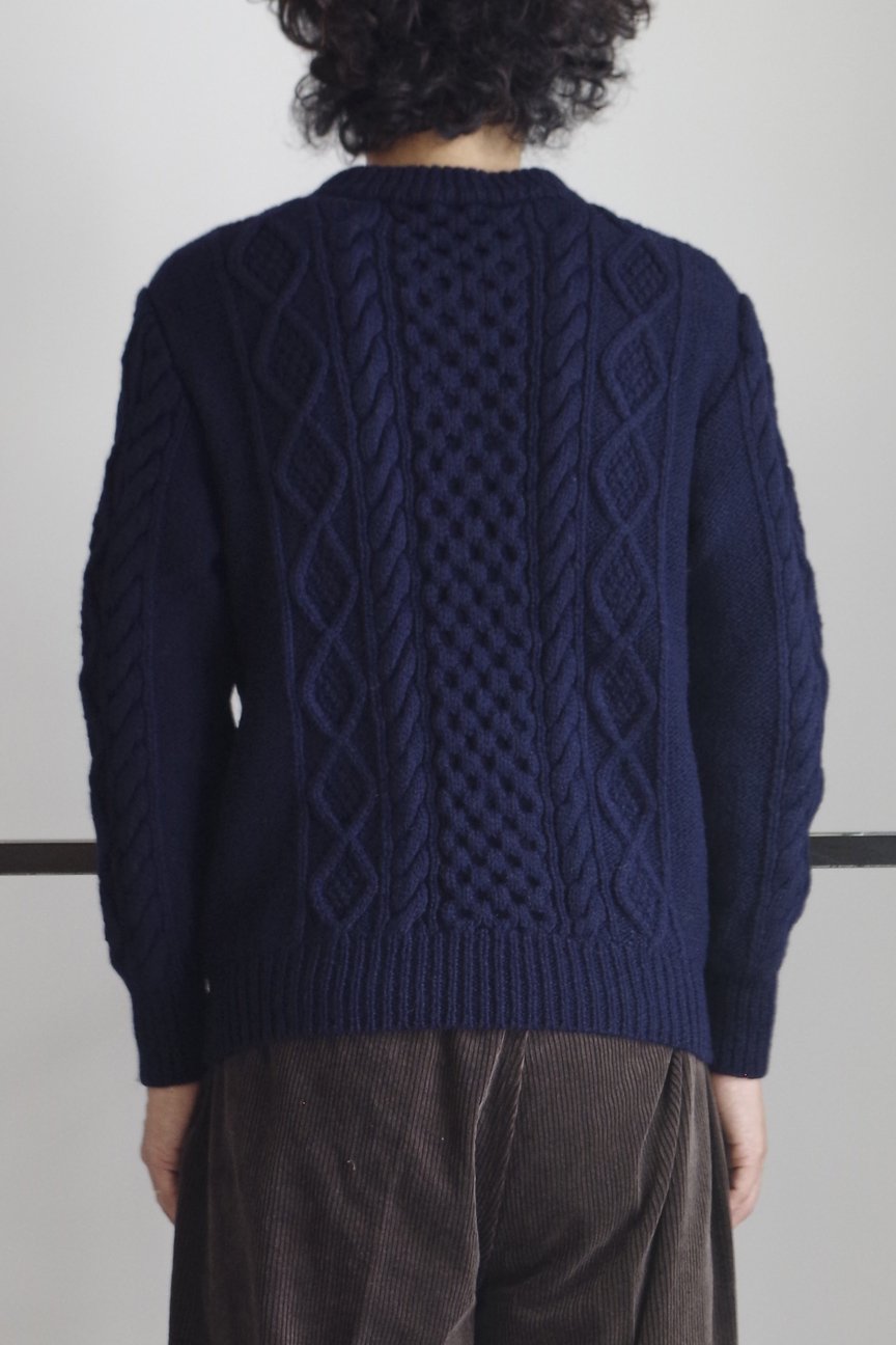 OBLIQUE V-NECK ALAN KNIT / NAVY – RAINMAKER KYOTO