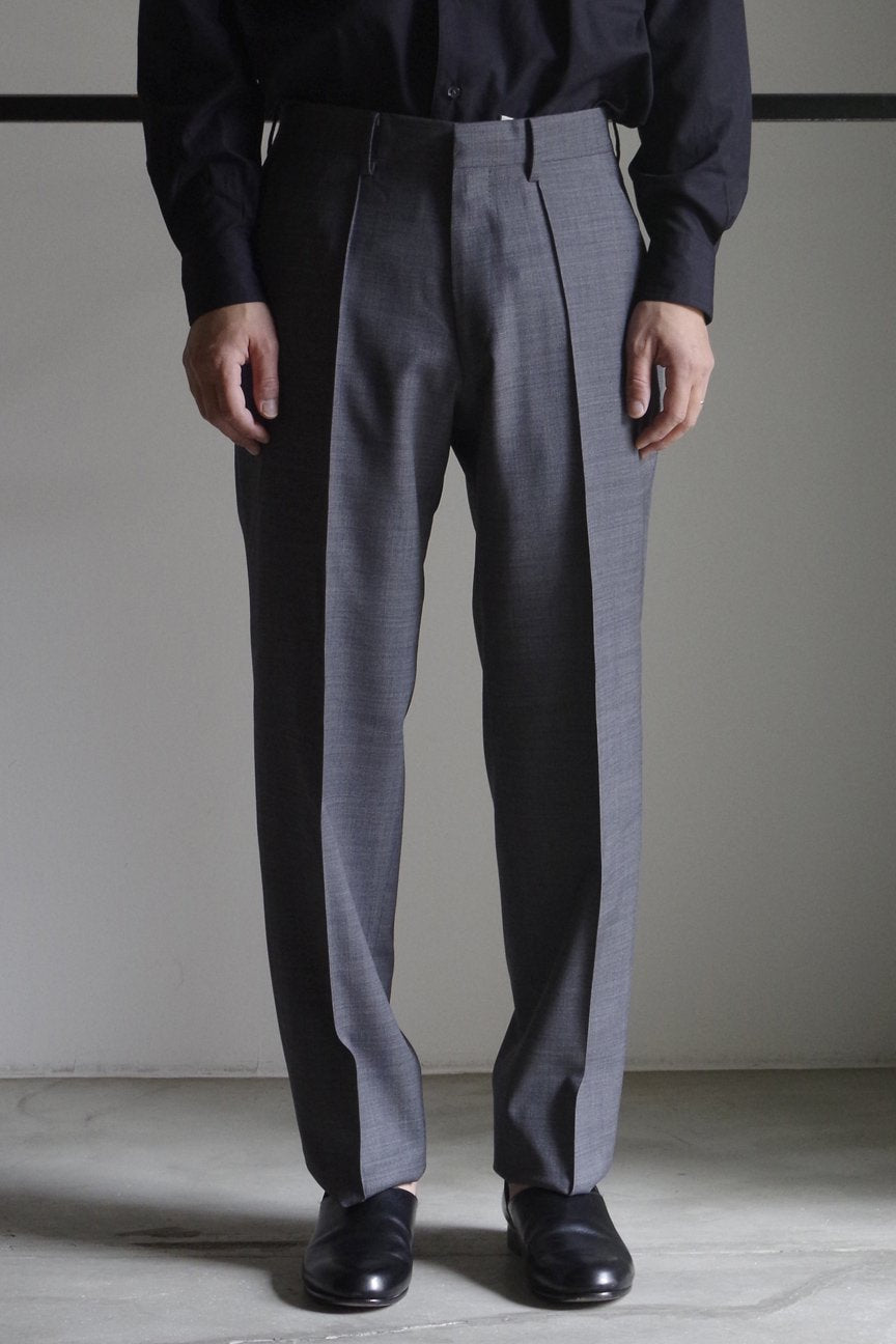 WIDE DOBBY TROUSERS / GRAY – RAINMAKER KYOTO