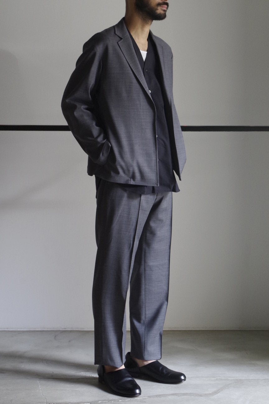 WIDE DOBBY TROUSERS / GRAY - RAINMAKER KYOTO