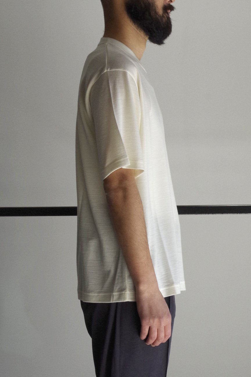 WASHABLE-WOOL T-SHIRT / WHITE – RAINMAKER KYOTO