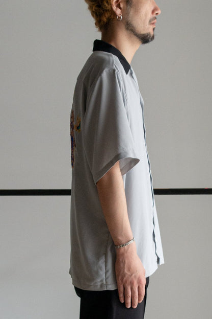 JAPANESE BOWLING SHIRT/ MINT × WITH EMBROIDERY - RAINMAKER KYOTO
