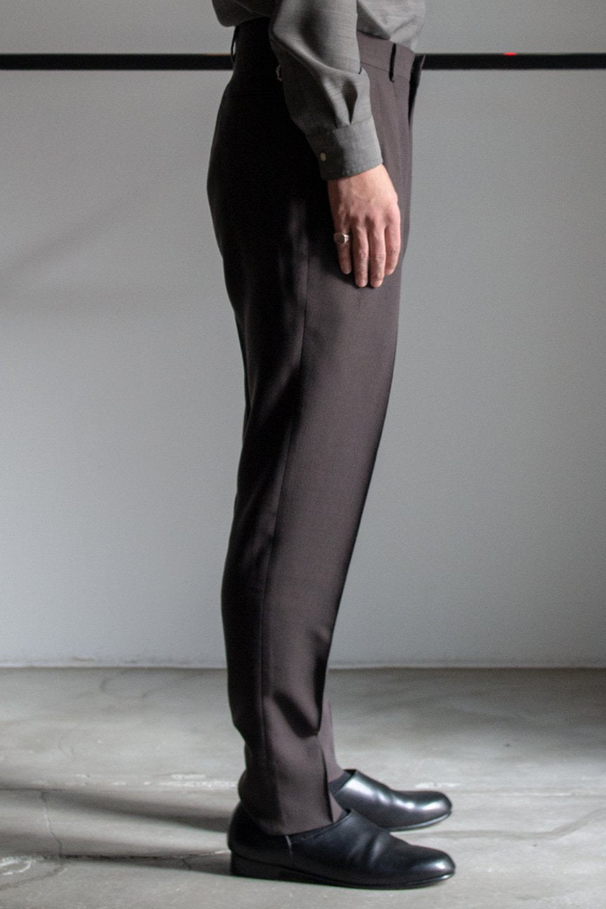 2-PLEATED TROUSERS / GRAYISH BROWN – RAINMAKER KYOTO