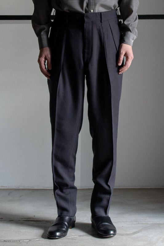 2-PLEATED TROUSERS / CHACOAL - RAINMAKER KYOTO
