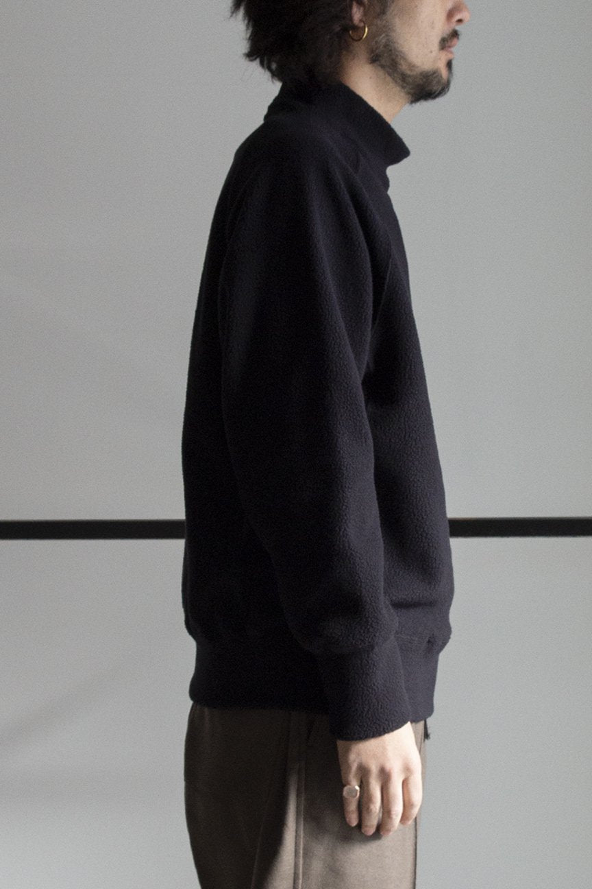 FLEECE MOCK NECK SHIRT / BLACK – RAINMAKER KYOTO