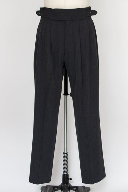 STUD BUTTON GURKHA TROUSERS/ DARK GRAY - RAINMAKER KYOTO