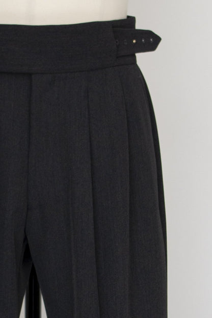 STUD BUTTON GURKHA TROUSERS/ DARK GRAY - RAINMAKER KYOTO