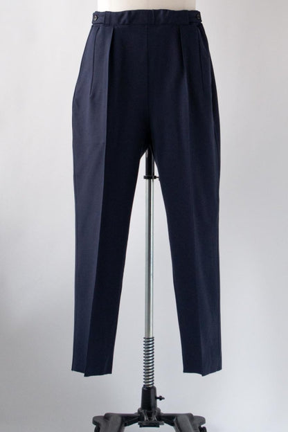 PONTE ROMA PLEATED WIDE TROUSERS / NAVY - RAINMAKER KYOTO
