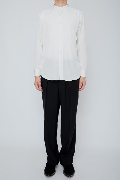 BAND COLLAR SHIRT / WHITE