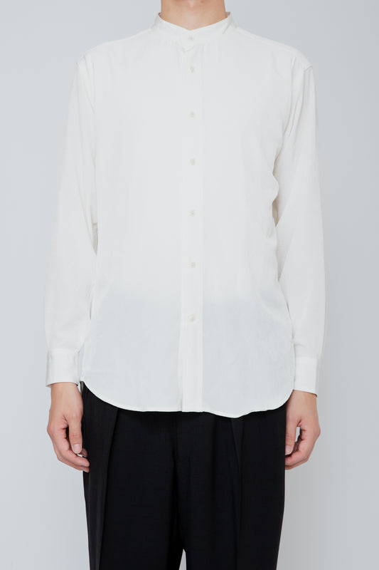 BAND COLLAR SHIRT / WHITE