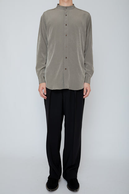 BAND COLLAR SHIRT / TAUPE