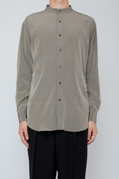 BAND COLLAR SHIRT / TAUPE