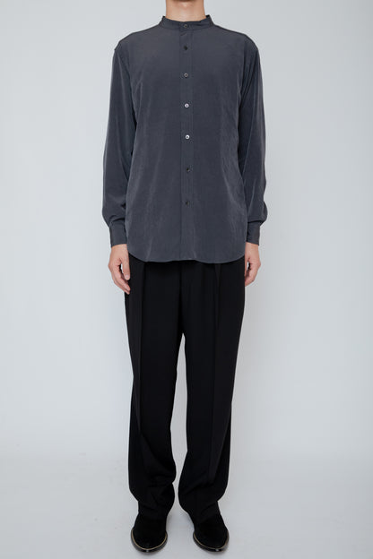 BAND COLLAR SHIRT / CHARCOAL