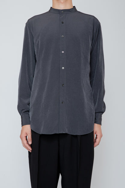 BAND COLLAR SHIRT / CHARCOAL
