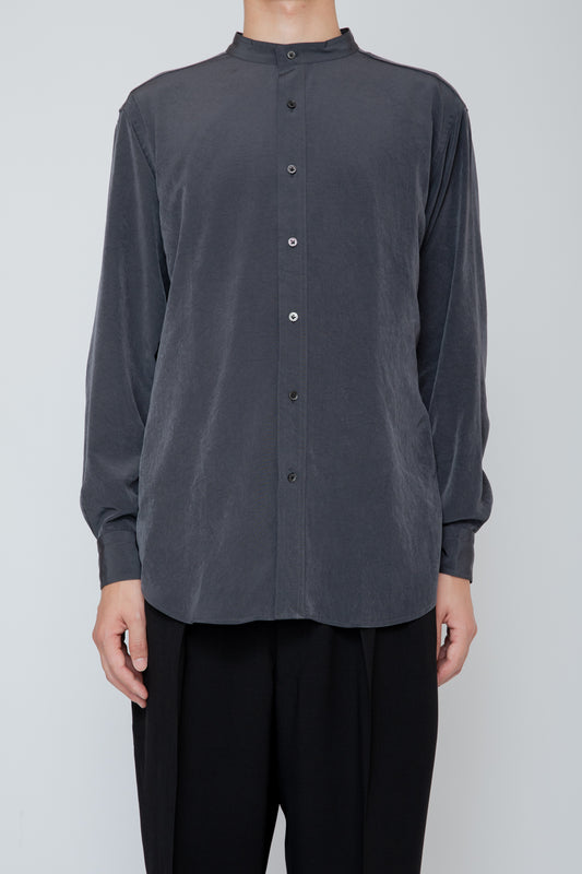 BAND COLLAR SHIRT / CHARCOAL