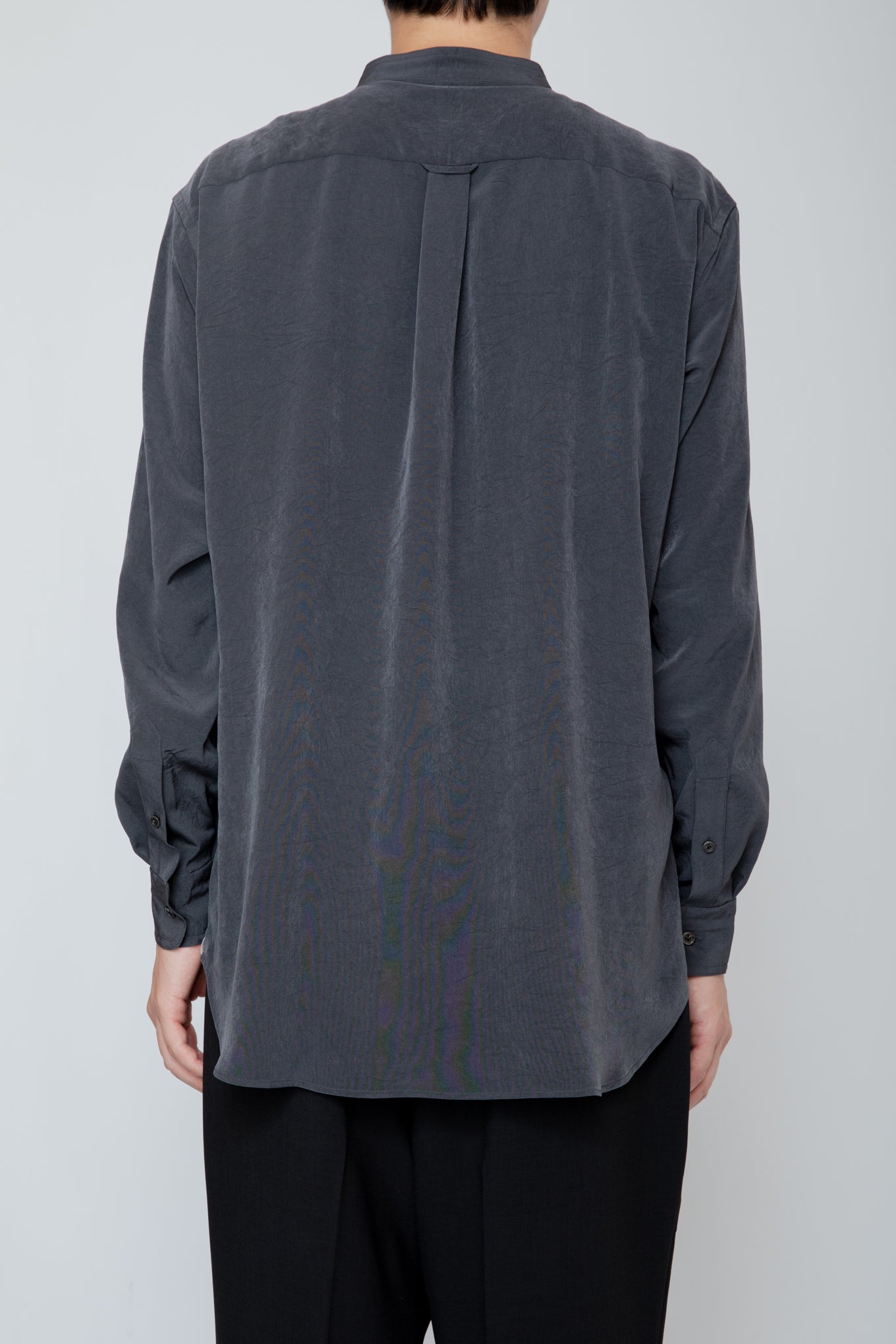 BAND COLLAR SHIRT / CHARCOAL