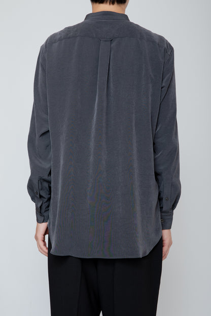 BAND COLLAR SHIRT / CHARCOAL