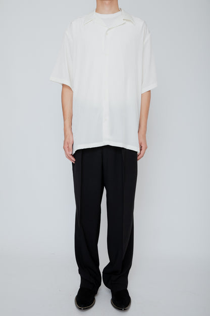 OPEN COLLAR S/S SHIRT / WHITE
