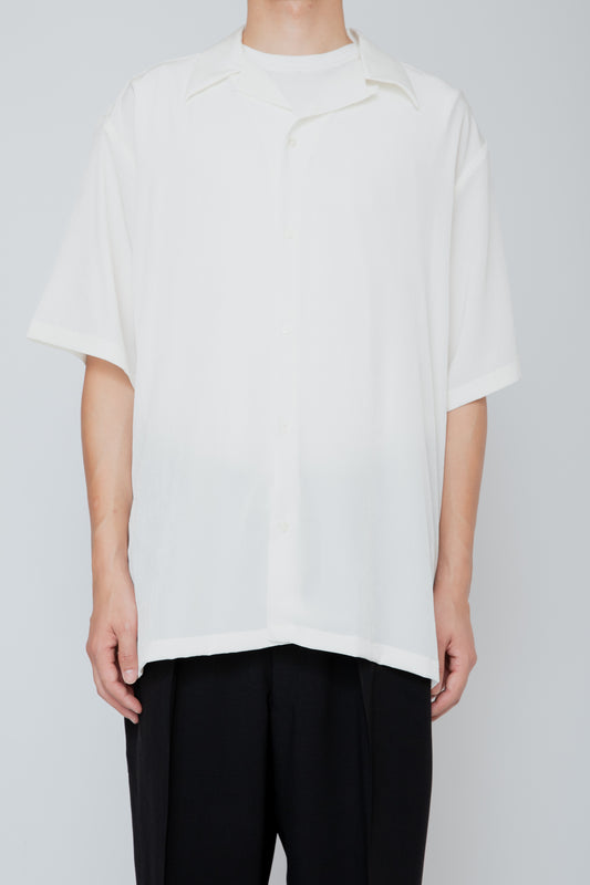 OPEN COLLAR S/S SHIRT / WHITE
