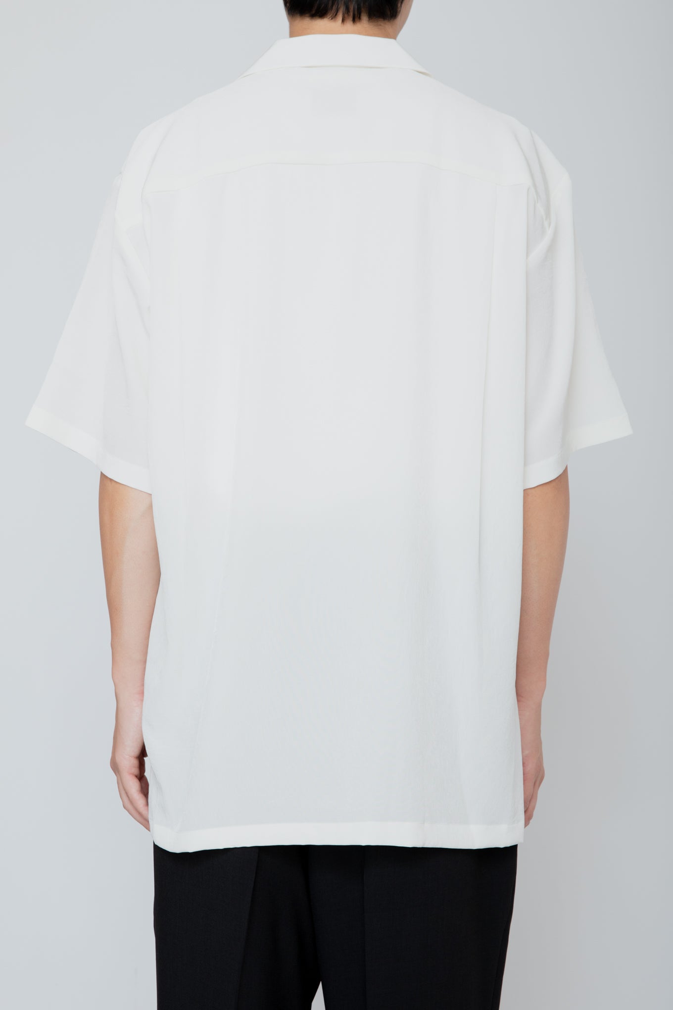 OPEN COLLAR S/S SHIRT / WHITE