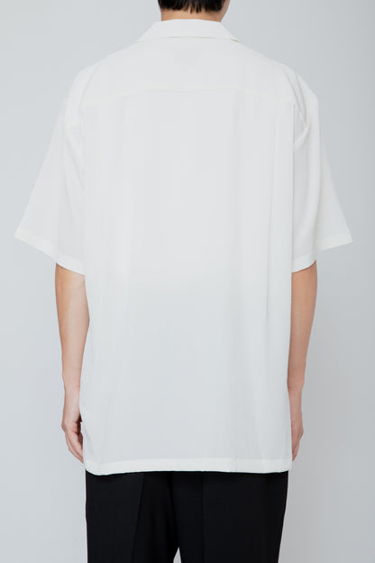 OPEN COLLAR S/S SHIRT / WHITE