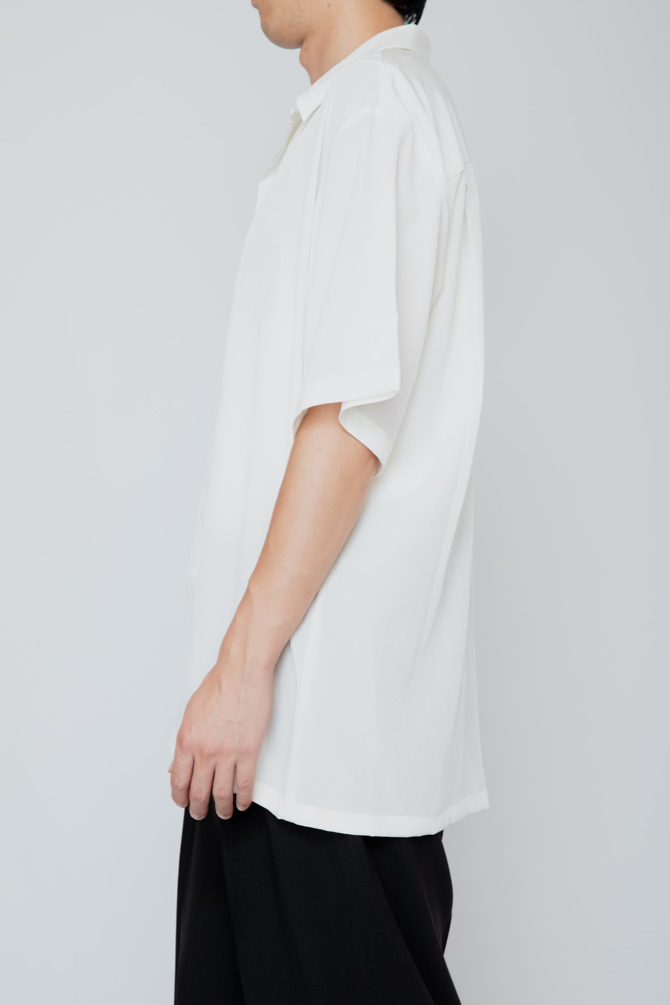 OPEN COLLAR S/S SHIRT / WHITE