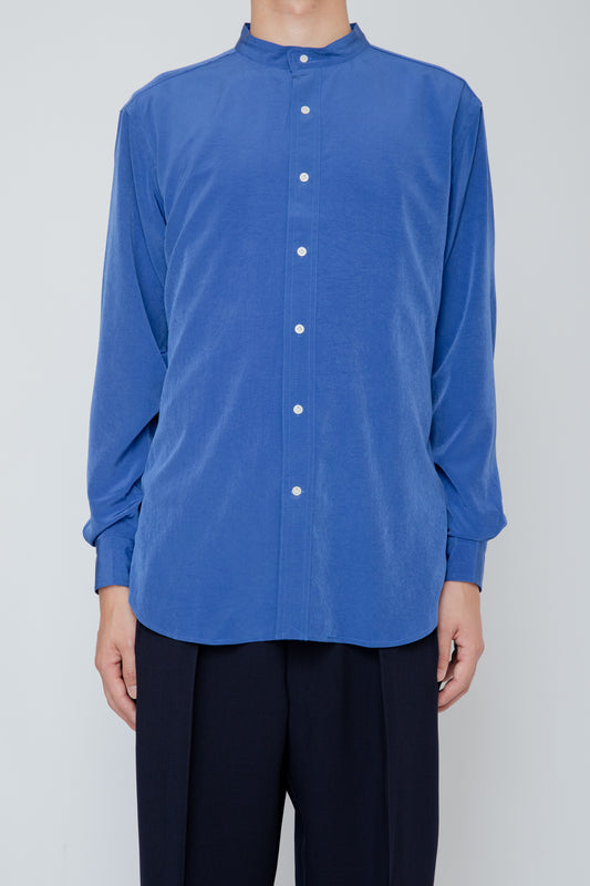 BAND COLLAR SHIRT / BLUE