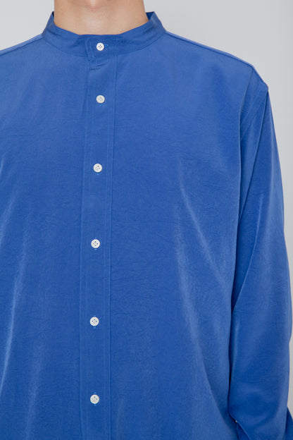BAND COLLAR SHIRT / BLUE