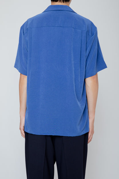 OPEN COLLAR S/S SHIRT / BLUE