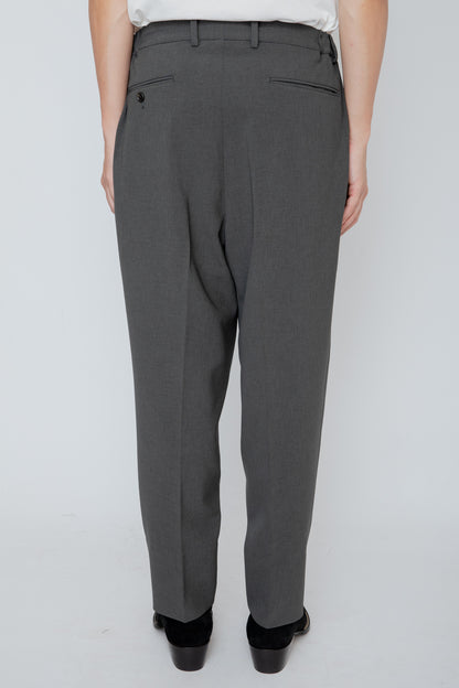 DOUBLE CLOTH SHIRRING TROUSERS / SLATE GRAY