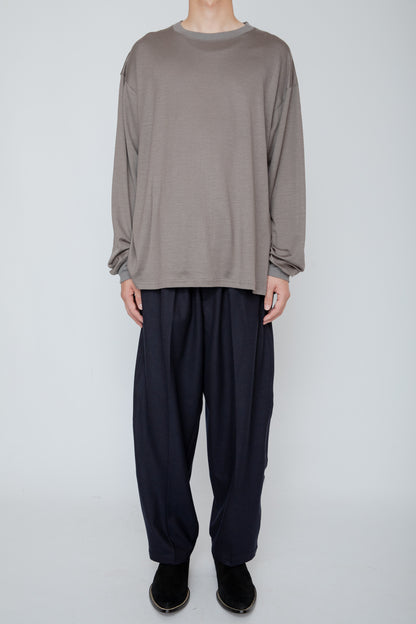 WASHABNE WOOL CREW NECK SHIRT / TAUPE