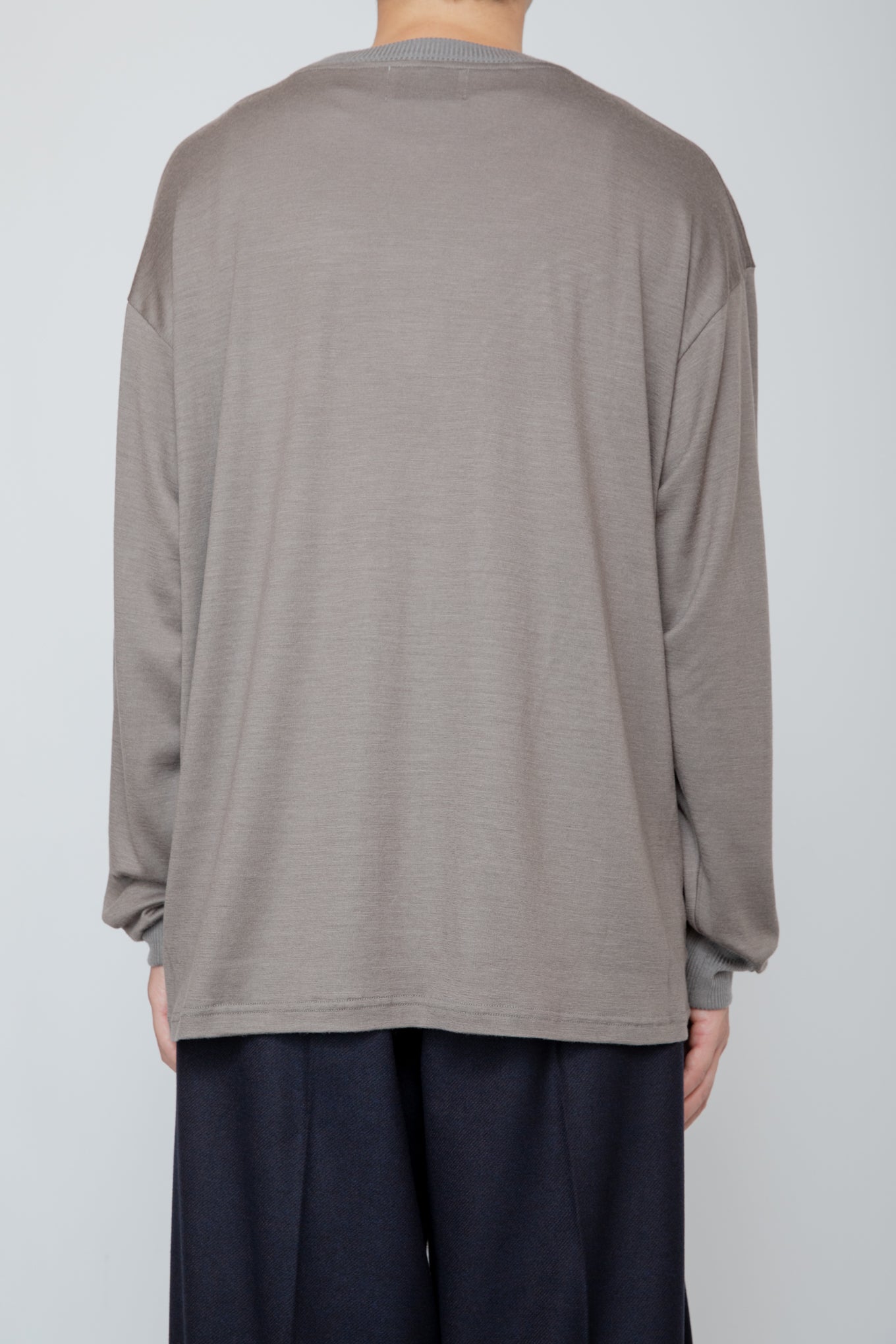 WASHABNE WOOL CREW NECK SHIRT / TAUPE