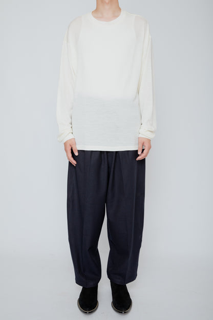 WASHABNE WOOL CREW NECK SHIRT / OFF WHITE
