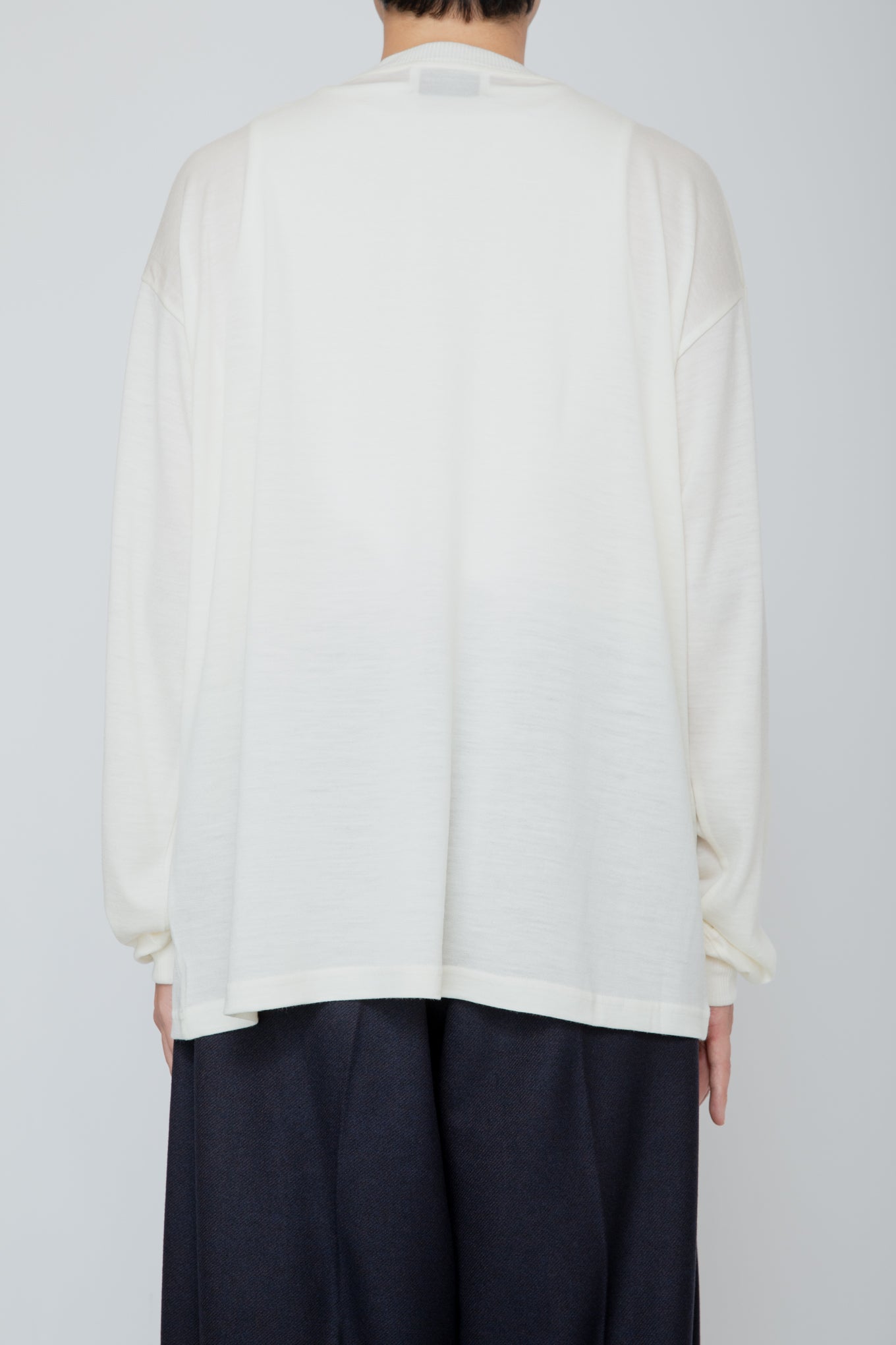 WASHABNE WOOL CREW NECK SHIRT / OFF WHITE